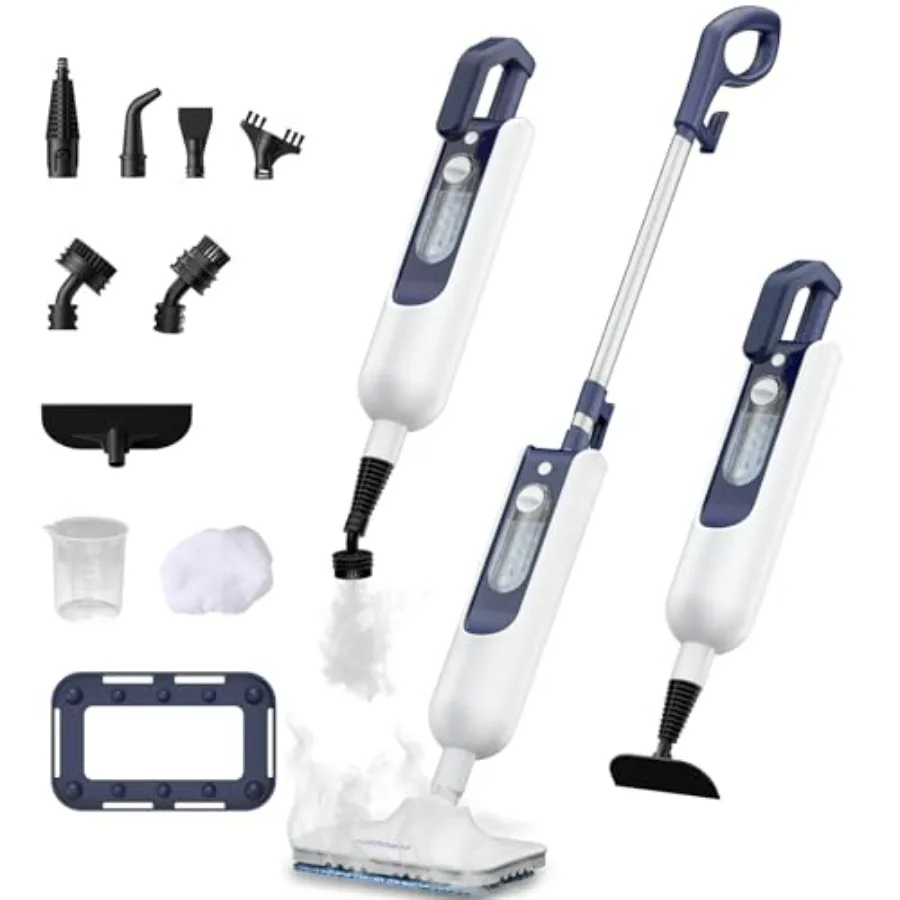 Steam mop for hardwood floors, microfiber pads, gray, 11-in-1 versatility with handheld steamer and 212F fast-heat cleaning for
Steam mop for hardwood floors, microfiber pads, gray, 11-in-1 versatility with handheld steamer and 212F fast-heat cleaning for