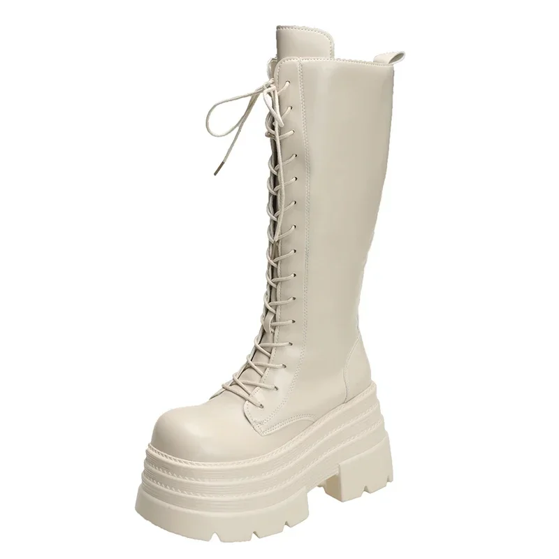 New Women's Roman Long Boots Autumn Winter Knee-high Leather Punk Shoes Chunky Platform Casual Knight Boots Botas Mujer 10CM
New Women's Roman Long Boots Autumn Winter Knee-high Leather Punk Shoes Chunky Platform Casual Knight Boots Botas Mujer 10CM