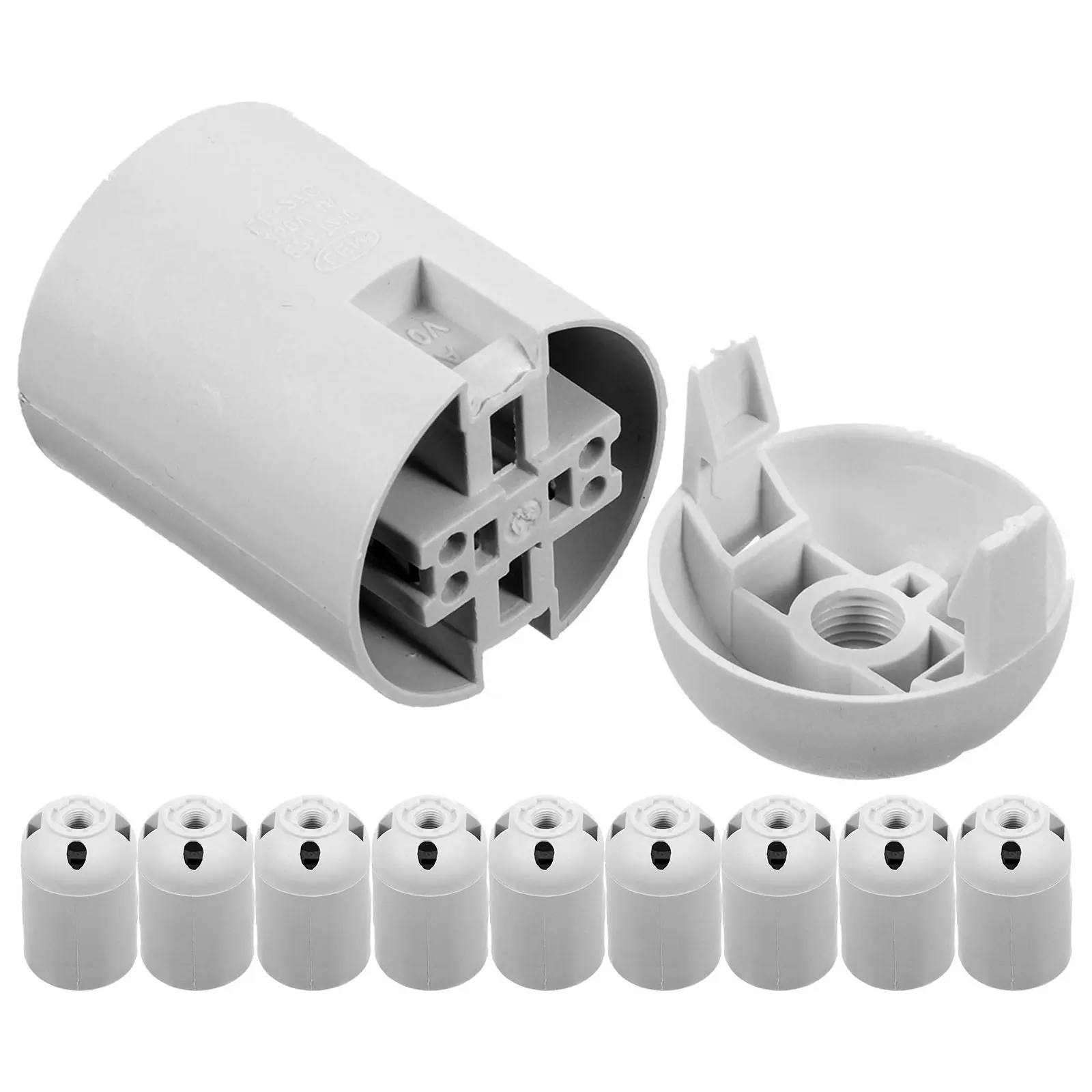 10Pcs E27 Bulb Socket Replacement Solid Plastic Light Socket Plug for Hanging Outdoor Desk Floor Lamps Lamp Making Kit
10Pcs E27 Bulb Socket Replacement Solid Plastic Light Socket Plug for Hanging Outdoor Desk Floor Lamps Lamp Making Kit