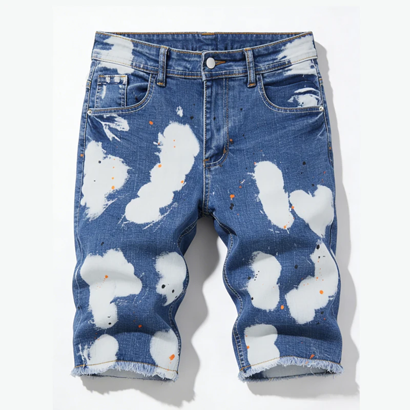 Summer Men's Stretch Denim Shorts Y2K Korea Hip Hop Punk Jean Shorts Street Style Splash Paint Casual Knee Length Jorts
Summer Men's Stretch Denim Shorts Y2K Korea Hip Hop Punk Jean Shorts Street Style Splash Paint Casual Knee Length Jorts