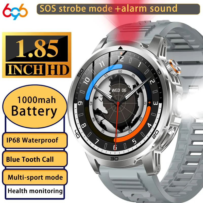 New Sports SOS Strobe Mode Alarm Sound Blue Tooth Call Smart Watch Flashlight Voice Assistant Waterproof Health Men Smartwatch
New Sports SOS Strobe Mode Alarm Sound Blue Tooth Call Smart Watch Flashlight Voice Assistant Waterproof Health Men Smartwatch