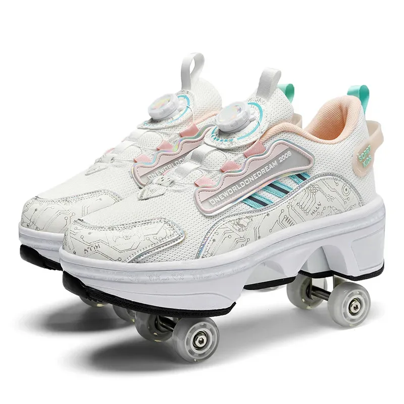 Children's Roller Skates Boys Girls Casual 4 Wheels with Brakes Outdoor Running Shoes Parkour Deformed Removable Fashion Skates 
Children's Roller Skates Boys Girls Casual 4 Wheels with Brakes Outdoor Running Shoes Parkour Deformed Removable Fashion Skates