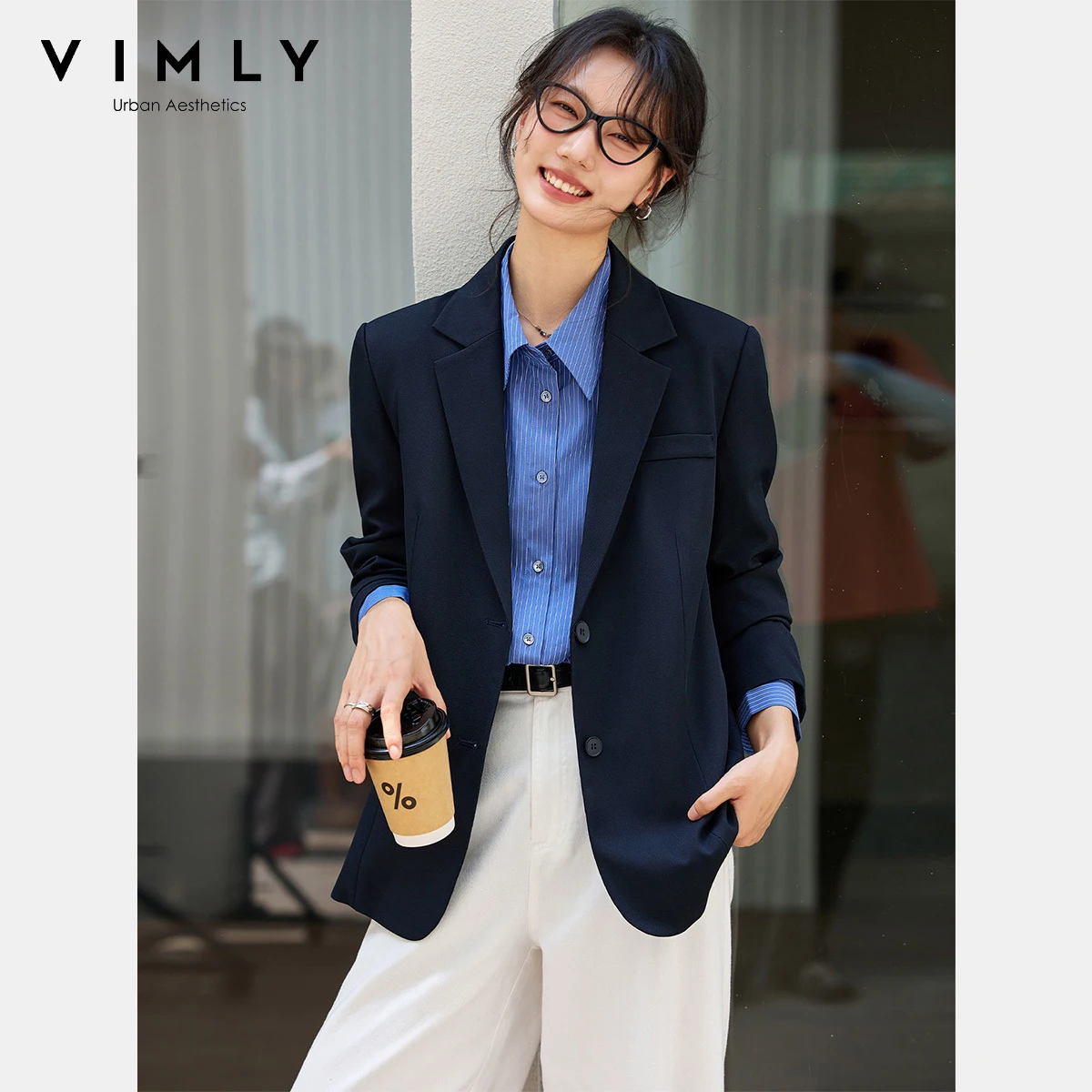VIMLY Women's Navy Blue Jackets Autumn 2025 Oversize Elegant Office Wear Blazer Notched Ladies New in Coats and Jackets A2360
VIMLY Women's Navy Blue Jackets Autumn 2025 Oversize Elegant Office Wear Blazer Notched Ladies New in Coats and Jackets A2360