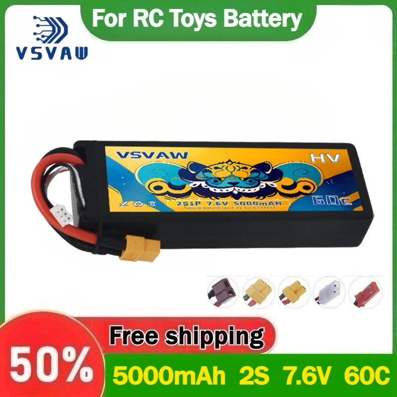 5000mAh 2S 7.6V 60C RC Remote Control Car, Truck, Helicopter, Racing Car Batteries
5000mAh 2S 7.6V 60C RC Remote Control Car, Truck, Helicopter, Racing Car Batteries
