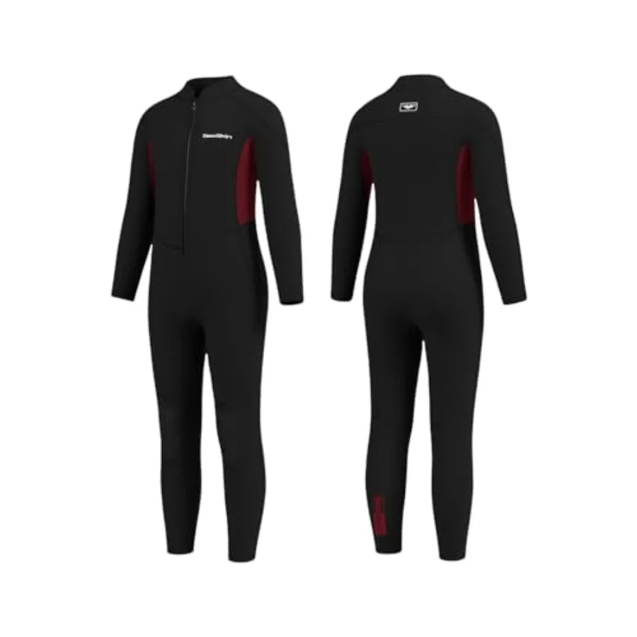 wetsuit for swimming diving water sports: 3mm neoprene full-body front zip thermal insulation black with neon blue accents
wetsuit for swimming diving water sports: 3mm neoprene full-body front zip thermal insulation black with neon blue accents