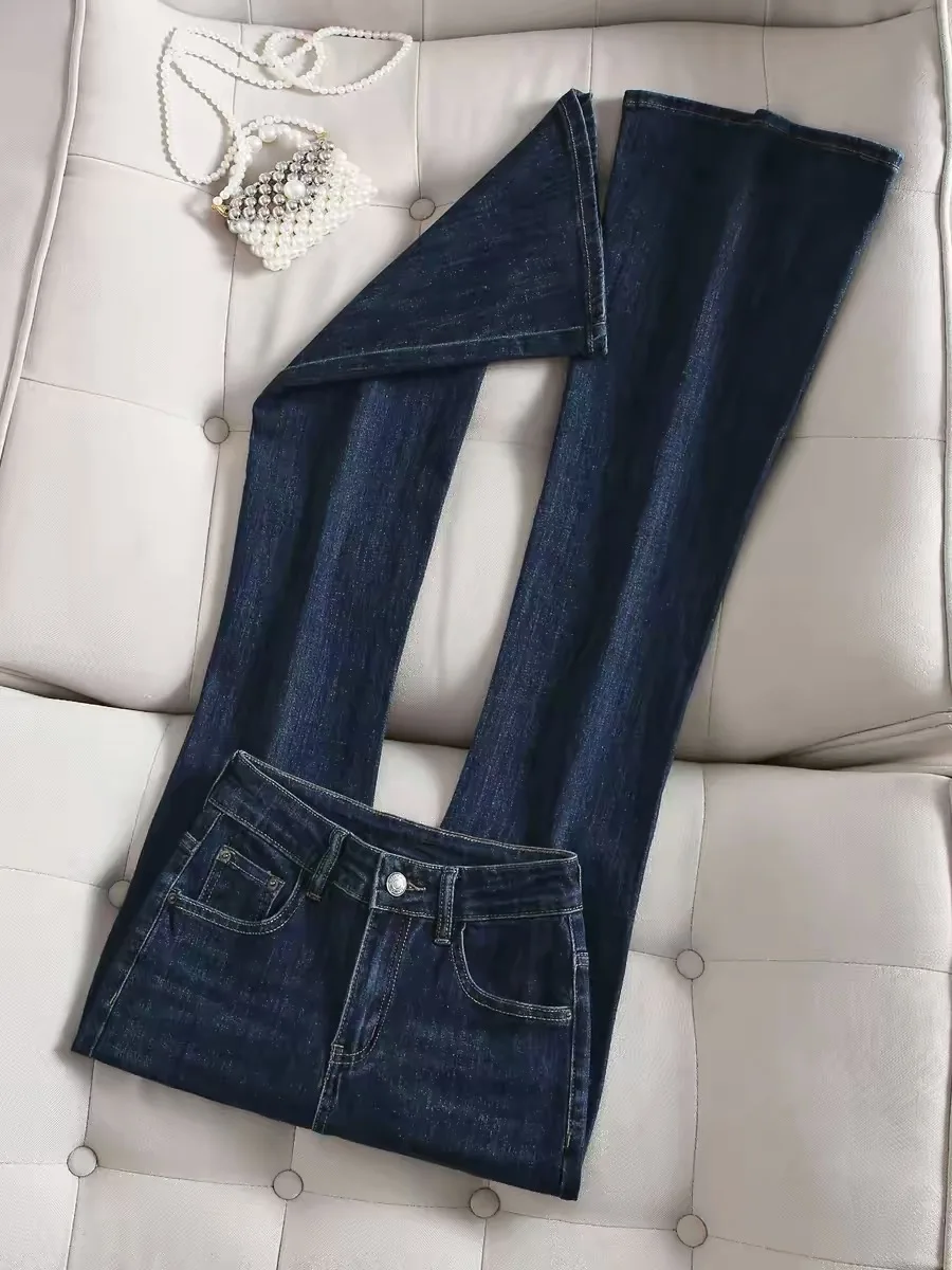 Deep Blue Bell Bottom Jeans Women's Spring Summer 2026 Slim Fit Elastic Retro Slimming Hoof Pants High Waist Zipper Clo...
Deep Blue Bell Bottom Jeans Women's Spring Summer 2026 Slim Fit Elastic Retro Slimming Hoof Pants High Waist Zipper Clo...