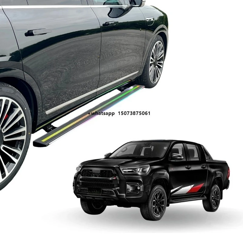 Automatic Power Running Board Phone APP Control With LED Colorful Lights Electric Side Step for Hilux Revo
Automatic Power Running Board Phone APP Control With LED Colorful Lights Electric Side Step for Hilux Revo