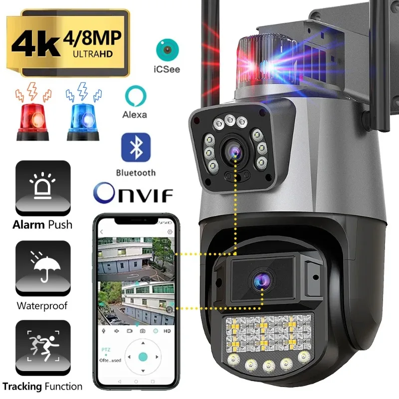 8MP WiFi PTZ Dual Screen Security Camera Outdoor CCTV with Color Night Vision AI Tracking Compatible with ICSEE App
8MP WiFi PTZ Dual Screen Security Camera Outdoor CCTV with Color Night Vision AI Tracking Compatible with ICSEE App