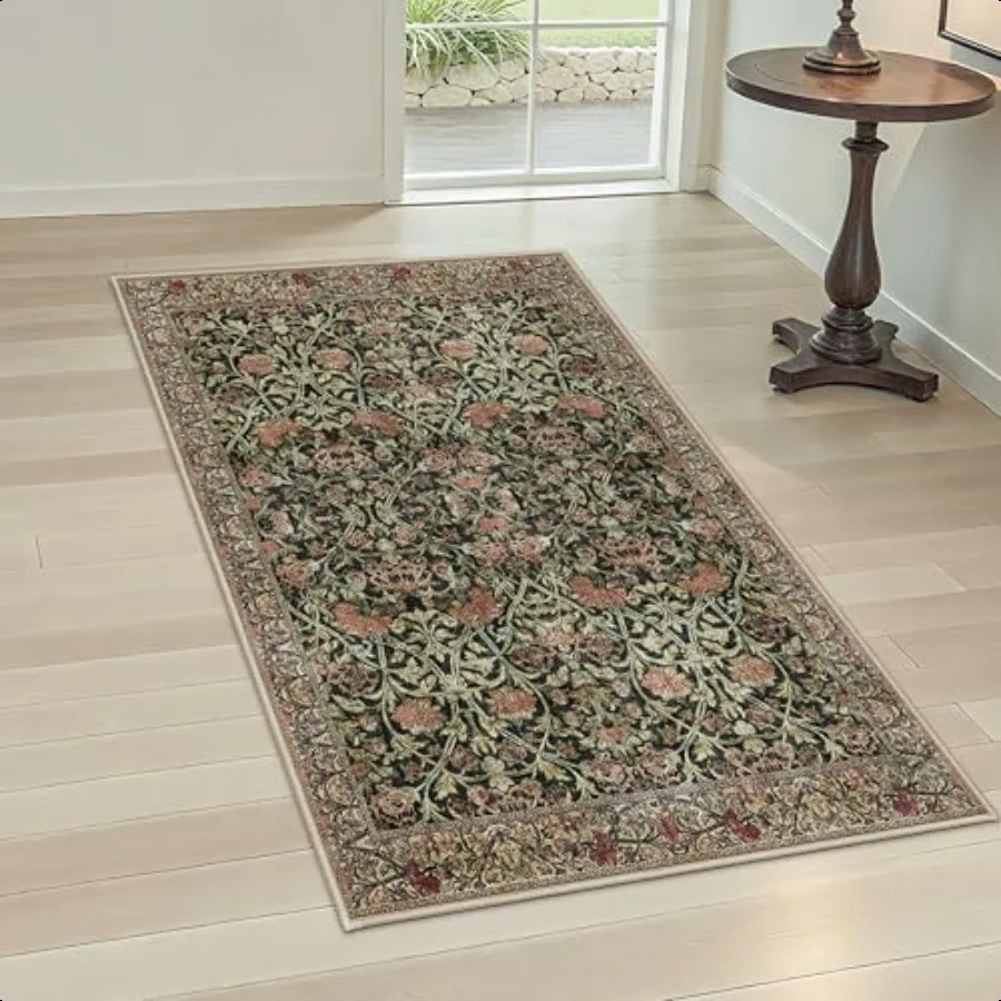 Area Rug 3x5 Washable Floral Rugs for Living Room Low Pile Carpet for Bedroom Soft Water Resistant Non Slip Floor Mat for Entry 
Area Rug 3x5 Washable Floral Rugs for Living Room Low Pile Carpet for Bedroom Soft Water Resistant Non Slip Floor Mat for Entry