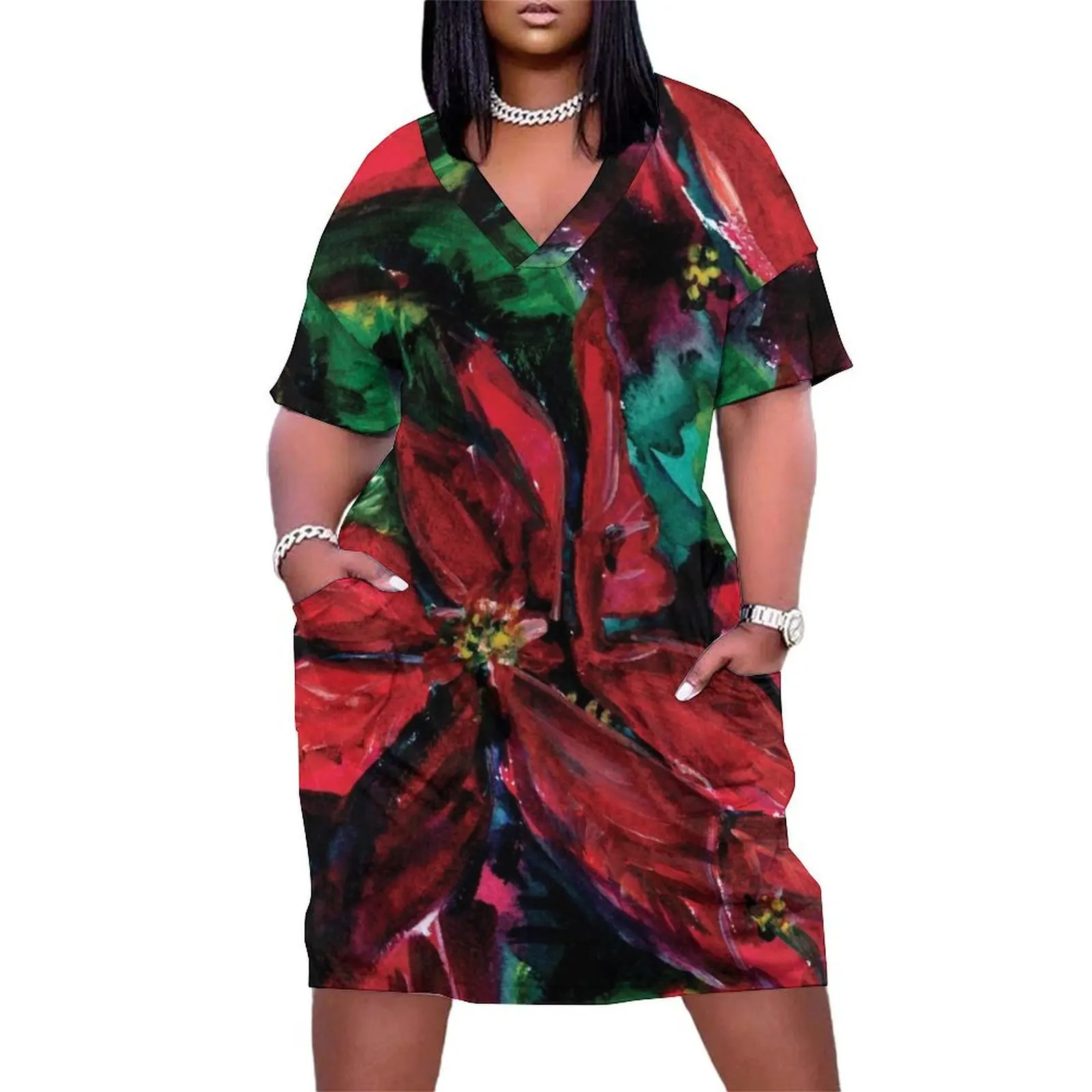 Christmas Flower Loose Pocket Dress Women's clothing bandage dress ladies dresses for women 2025
Christmas Flower Loose Pocket Dress Women's clothing bandage dress ladies dresses for women 2025