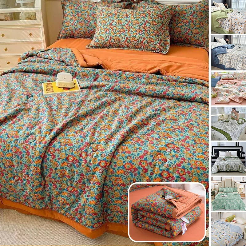 150/200cm Double Sided Floral Summer Cooling Quilt Breathable Anti-Clumping Floral Print Thin Comforter for Bedroom & Sofa Use
150/200cm Double Sided Floral Summer Cooling Quilt Breathable Anti-Clumping Floral Print Thin Comforter for Bedroom & Sofa Use