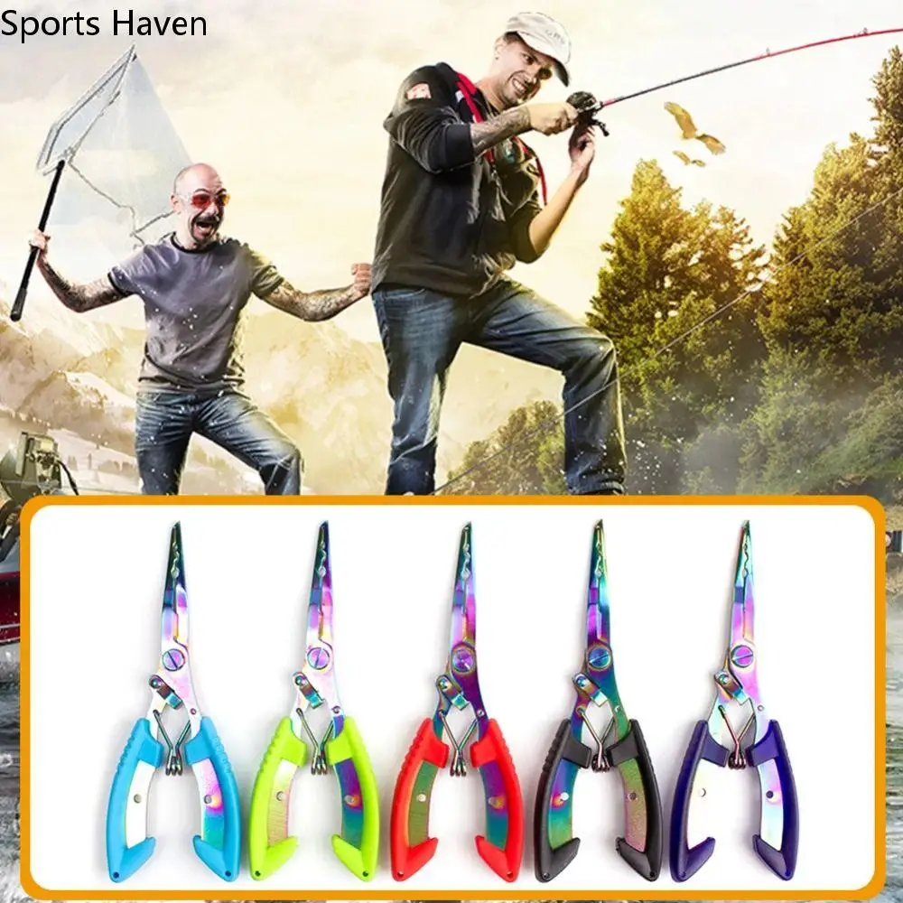 Multi-functional Stainless Steel Fishing Pliers Curved Mouth Line Cut Fish Mouth Pliers Hook with Rubber Handle
Multi-functional Stainless Steel Fishing Pliers Curved Mouth Line Cut Fish Mouth Pliers Hook with Rubber Handle