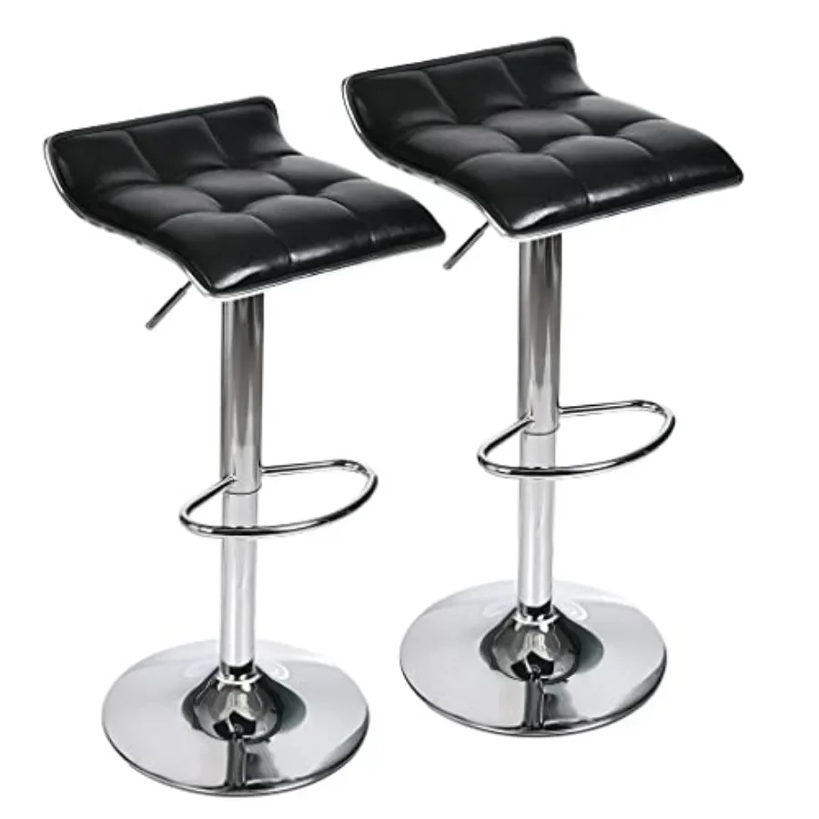 Set of 2 Barstool Adjustable Swivel Gas Lift Bar Stools PU Leather with Chrome Base Black
Set of 2 Barstool Adjustable Swivel Gas Lift Bar Stools PU Leather with Chrome Base Black