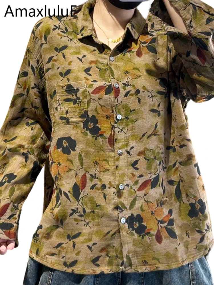 Женские рубашки Amax LuluE в корейском стиле с цветочным принтом, весенние винтажные повседневные блузки, классические топы с принтом, модная свободная роскошная одежда
Женские рубашки Amax LuluE в корейском стиле с цветочным принтом, весенние винтажные повседневные блузки, классические топы с принтом, модная свободная роскошная одежда