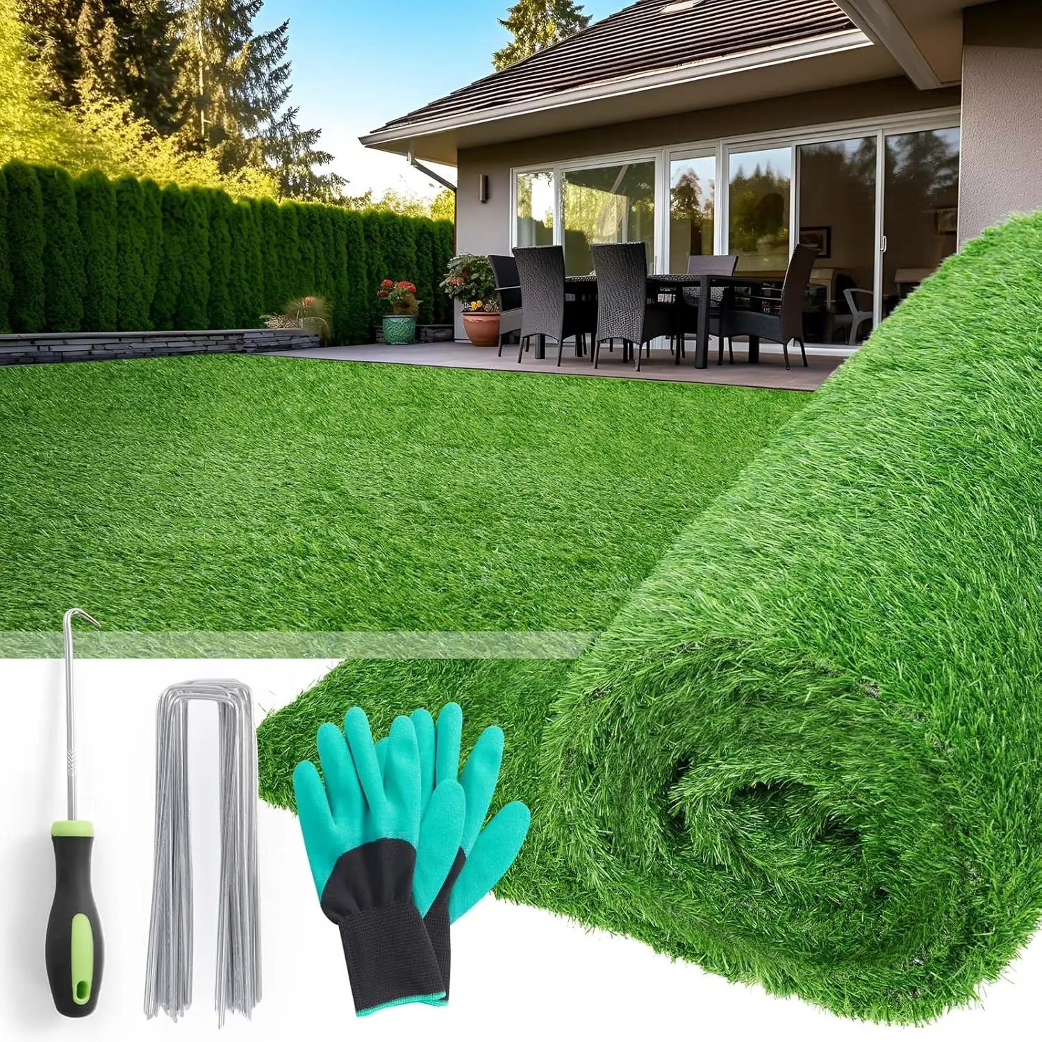Customizable Artificial Grass Mat 6x10ft for Dogs, Reusable Turf with Drainage Holes for Patio Balcony
Customizable Artificial Grass Mat 6x10ft for Dogs, Reusable Turf with Drainage Holes for Patio Balcony