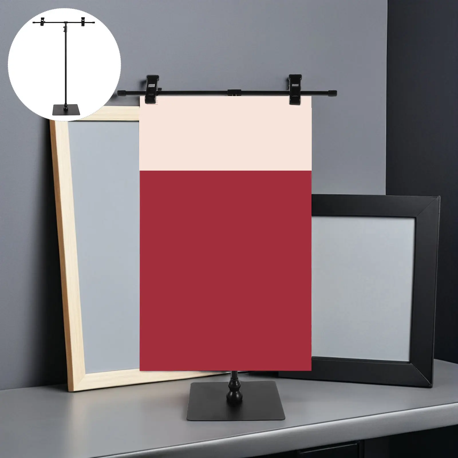 2Pcs Desktop Display Sign Adjustable Metal Banner Holder Tabletop Poster Stand T Shaped Advertising Display Rack for Office
2Pcs Desktop Display Sign Adjustable Metal Banner Holder Tabletop Poster Stand T Shaped Advertising Display Rack for Office