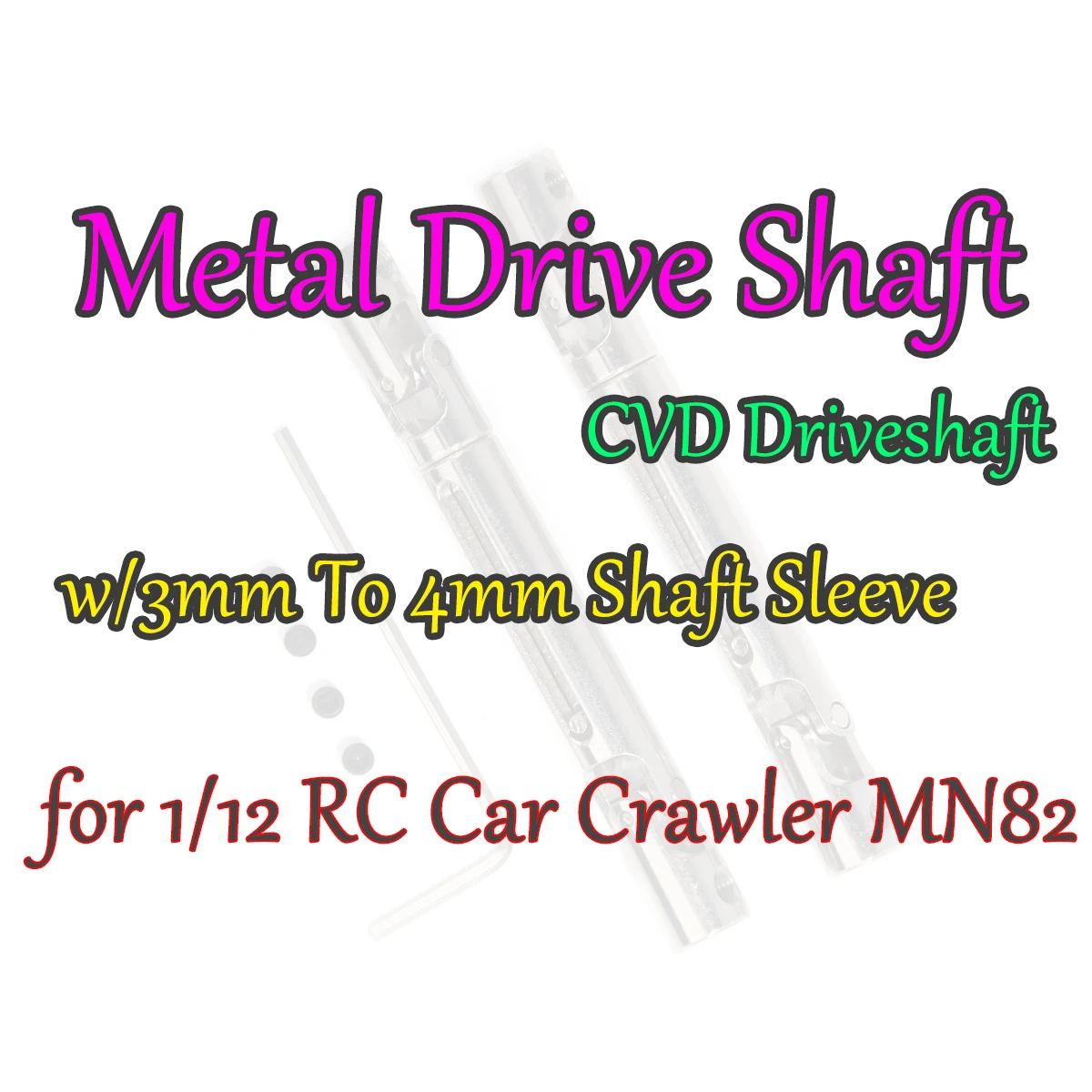 1/12 RC Car Crawler MN82 Metal Drive Shaft CVD Driveshaft w/3mm To 4mm Shaft Sleeve for RC Car Truck Upgrade Parts Accessories
1/12 RC Car Crawler MN82 Metal Drive Shaft CVD Driveshaft w/3mm To 4mm Shaft Sleeve for RC Car Truck Upgrade Parts Accessories