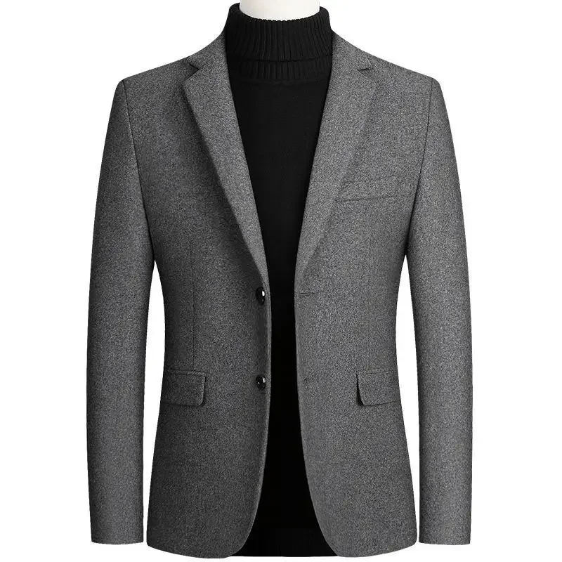 2023 Autumn and Winter Men's Woolen Coat Slim Fit Windbreaker Thickened Men's Solid Coat Suit
2023 Autumn and Winter Men's Woolen Coat Slim Fit Windbreaker Thickened Men's Solid Coat Suit