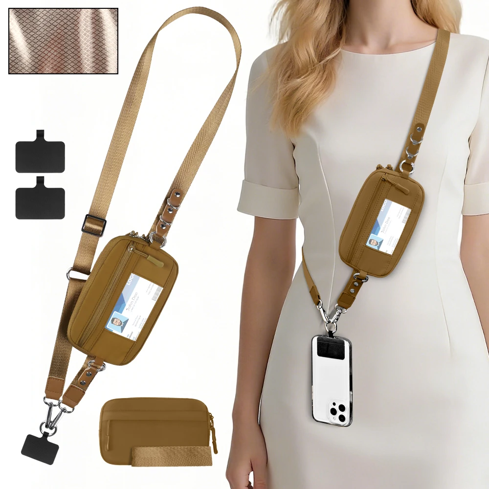 Detachable RFID Phone Lanyard with Wallet Crossbody Neck Wrist Strap with ID Window Anti-Theft Pouch for Travel Daily Use
Detachable RFID Phone Lanyard with Wallet Crossbody Neck Wrist Strap with ID Window Anti-Theft Pouch for Travel Daily Use