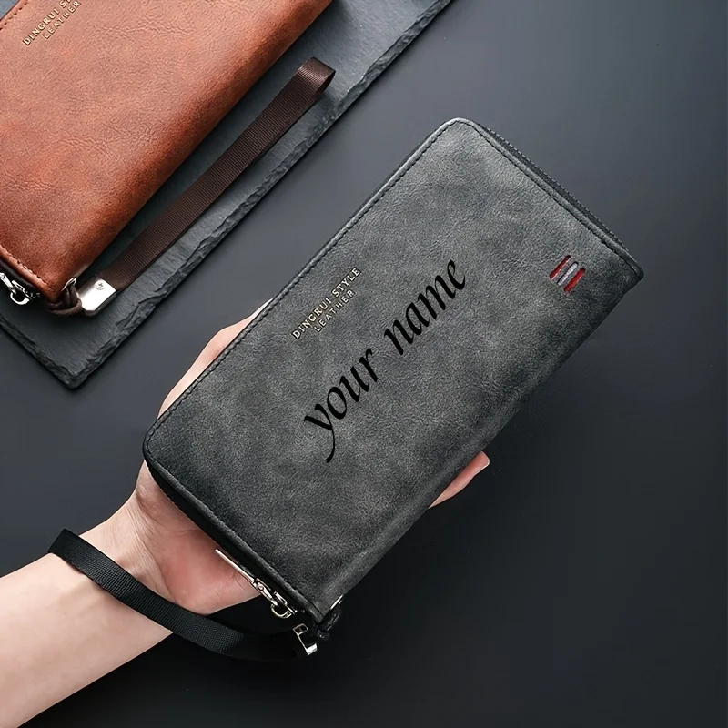 Customized Name Men's Long Handheld Wallet Multiple Card Slots with Small Coins Pocket for Mobile Phone Cash Cards Daily Storage
Customized Name Men's Long Handheld Wallet Multiple Card Slots with Small Coins Pocket for Mobile Phone Cash Cards Daily Storage