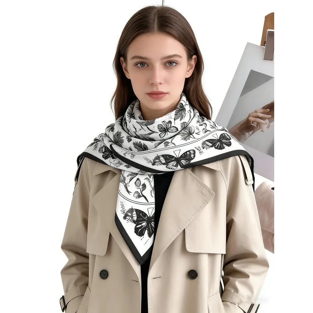 A cute flower butterfly print new square scarf soft retro high-end simple scarf shawl sunscreen beach towel suitable
A cute flower butterfly print new square scarf soft retro high-end simple scarf shawl sunscreen beach towel suitable