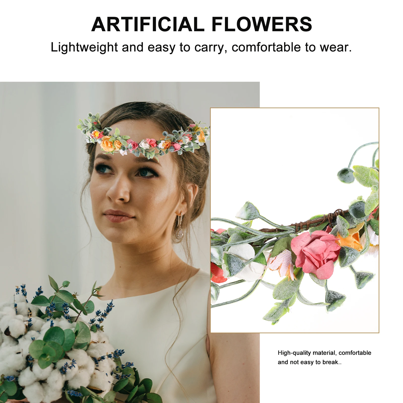 Flower Hair Wreath Beautiful Bride Hairband Premium Material Adjustable Ribbon Wedding Party Festival
Flower Hair Wreath Beautiful Bride Hairband Premium Material Adjustable Ribbon Wedding Party Festival