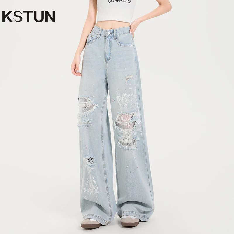 KSTUN Distressed Jeans Women Ripped Jeans Americian Vintage High Waist Women's Wide Leg Jeans Hip Hop Lace Patchwork Rhinestones
KSTUN Distressed Jeans Women Ripped Jeans Americian Vintage High Waist Women's Wide Leg Jeans Hip Hop Lace Patchwork Rhinestones