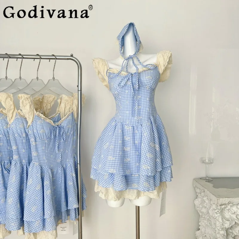 Lolita Kawaii Lace Flying Sleeve Mini Dress French Sweet Vintage Women Dress Fairy Elegant Harajuku Y2k Summer Girls Dress
Lolita Kawaii Lace Flying Sleeve Mini Dress French Sweet Vintage Women Dress Fairy Elegant Harajuku Y2k Summer Girls Dress