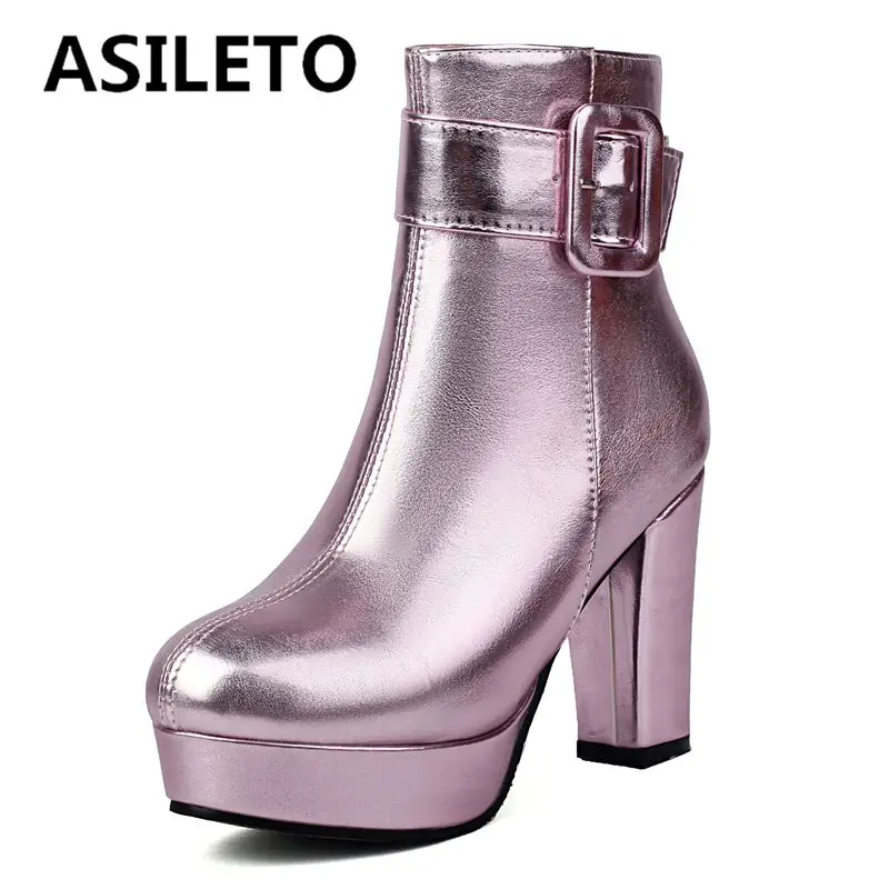 ASILETO Sexy Women Ankle Boots Round Toe Chunky Heels 9.5cm Platform 2.5cm Zipper Belt Buckle Big Size 48 49 Dating Party Bota
ASILETO Sexy Women Ankle Boots Round Toe Chunky Heels 9.5cm Platform 2.5cm Zipper Belt Buckle Big Size 48 49 Dating Party Bota