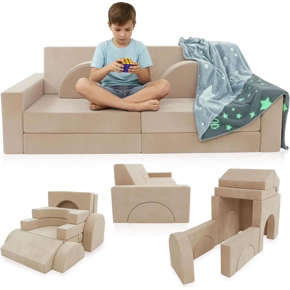 12-Piece ular Kids Play Couch - Sot & Durable Toddler Couch with CertiUS oam, Washable Covers - Playroom urniture, Kids Soa or L
12-Piece ular Kids Play Couch - Sot & Durable Toddler Couch with CertiUS oam, Washable Covers - Playroom urniture, Kids Soa or L