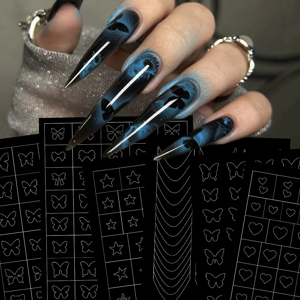 3D Hollow Butterfly French Nail Art Stencils Stickers Spray Painted Pat Pat Glue Design Nail Decal Gradient Effect Aid Sticker#* 
3D Hollow Butterfly French Nail Art Stencils Stickers Spray Painted Pat Pat Glue Design Nail Decal Gradient Effect Aid Sticker#*