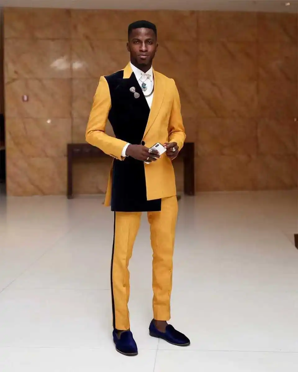 Black Yellow Men Suit Set 2 Piece Blazer+Pants Trousers Wedding Tuxedo Groom Prom Coat Customized Formal Business Office Jacket
Black Yellow Men Suit Set 2 Piece Blazer+Pants Trousers Wedding Tuxedo Groom Prom Coat Customized Formal Business Office Jacket