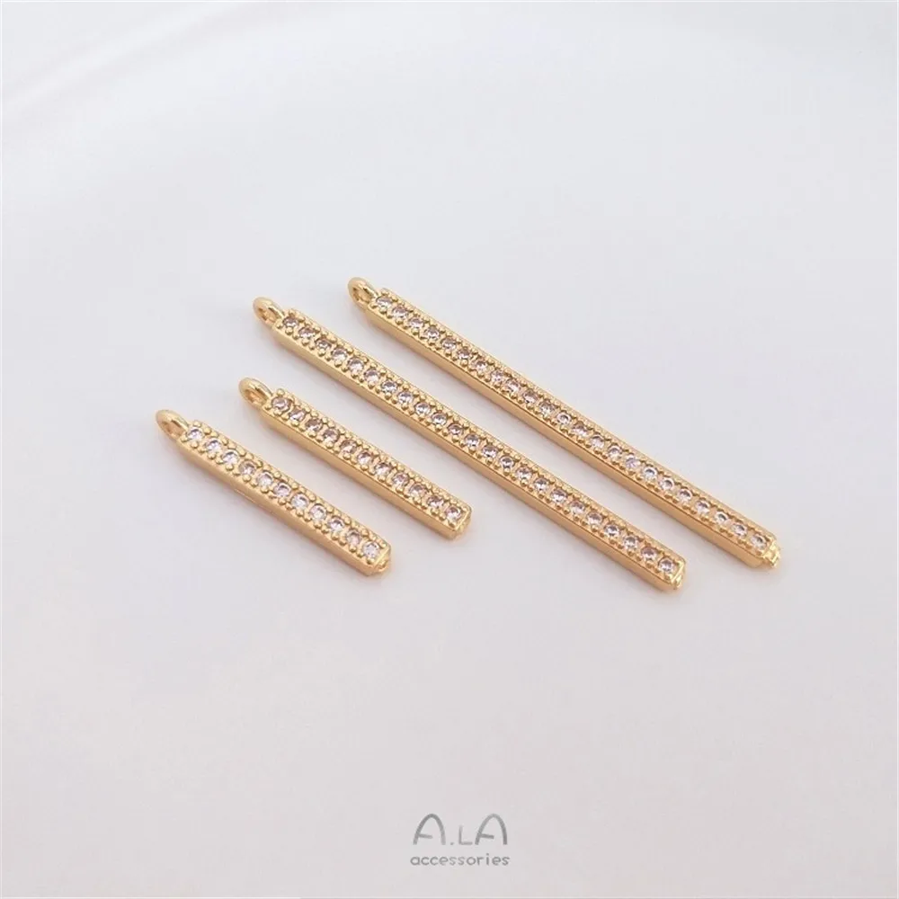 14K Gold Color Inlaid Zircon with Hanging One-word Straight Rod Pendant Handmade Diy Necklace Earrings Straight Strip Pendant
14K Gold Color Inlaid Zircon with Hanging One-word Straight Rod Pendant Handmade Diy Necklace Earrings Straight Strip Pendant