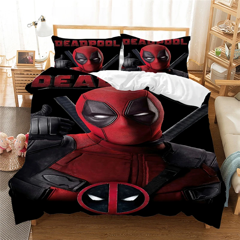 Комплект постельного белья Disney Deadpool, пододеяльник, наволочка, домашний текстиль, подарок для взрослых и детей, королева комплект постельного белья королевского размера
Комплект постельного белья Disney Deadpool, пододеяльник, наволочка, домашний текстиль, подарок для взрослых и детей, королева комплект постельного белья королевского размера