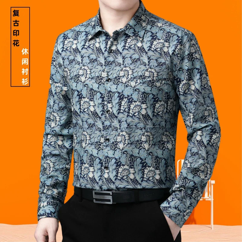 In Stock Autumn Clothing New Hong Style Vintage Cotton Printed Middle-Aged Men's Long Sleeve Printed Shirt
In Stock Autumn Clothing New Hong Style Vintage Cotton Printed Middle-Aged Men's Long Sleeve Printed Shirt