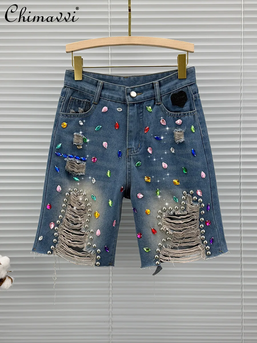 Heavy Industry Hole Beading Denim Breeches Women's 2026 Summer New Fashion High Waist Loose Half Length Pants Jeans
Heavy Industry Hole Beading Denim Breeches Women's 2026 Summer New Fashion High Waist Loose Half Length Pants Jeans