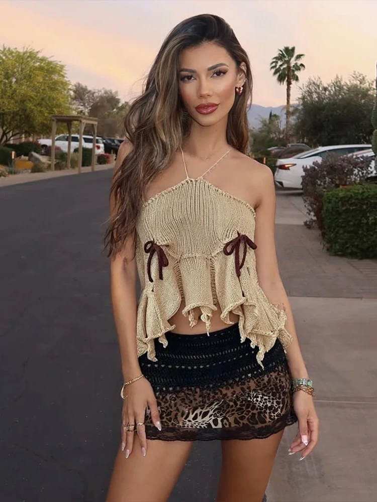 kliou Halter Knitted Women Tanks Festival Holiday Lace Up Irregular Bows Splice Loose Vests Fashion Sexy Attractive Mujer Tops
kliou Halter Knitted Women Tanks Festival Holiday Lace Up Irregular Bows Splice Loose Vests Fashion Sexy Attractive Mujer Tops