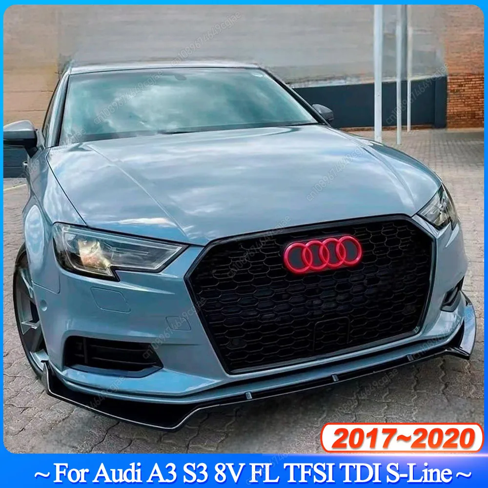 3Pcs For Audi A3 S3 8V FL TFSI TDI S-Line 2017-2020 Car Front Bumper Lip Diffuser Spoiler Splitter ABS Black Bodykits Tuning
3Pcs For Audi A3 S3 8V FL TFSI TDI S-Line 2017-2020 Car Front Bumper Lip Diffuser Spoiler Splitter ABS Black Bodykits Tuning