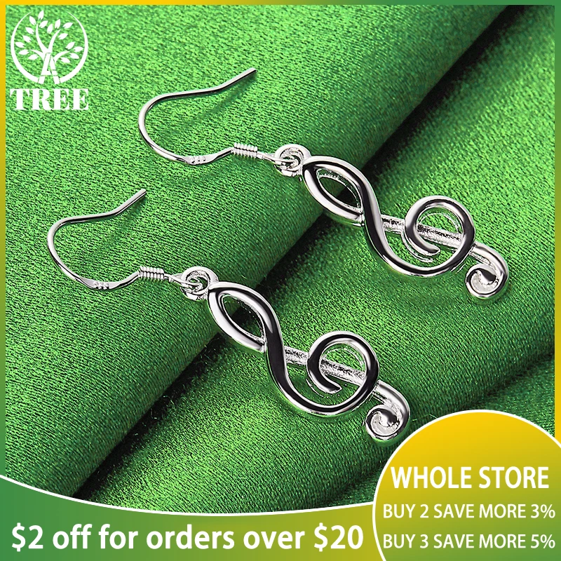 ALITREE 925 Sterling Silver Music Notation Drop Earrings For Women Lady Fashion Party Birthday Engagement Wedding Charm Jewelry
ALITREE 925 Sterling Silver Music Notation Drop Earrings For Women Lady Fashion Party Birthday Engagement Wedding Charm Jewelry