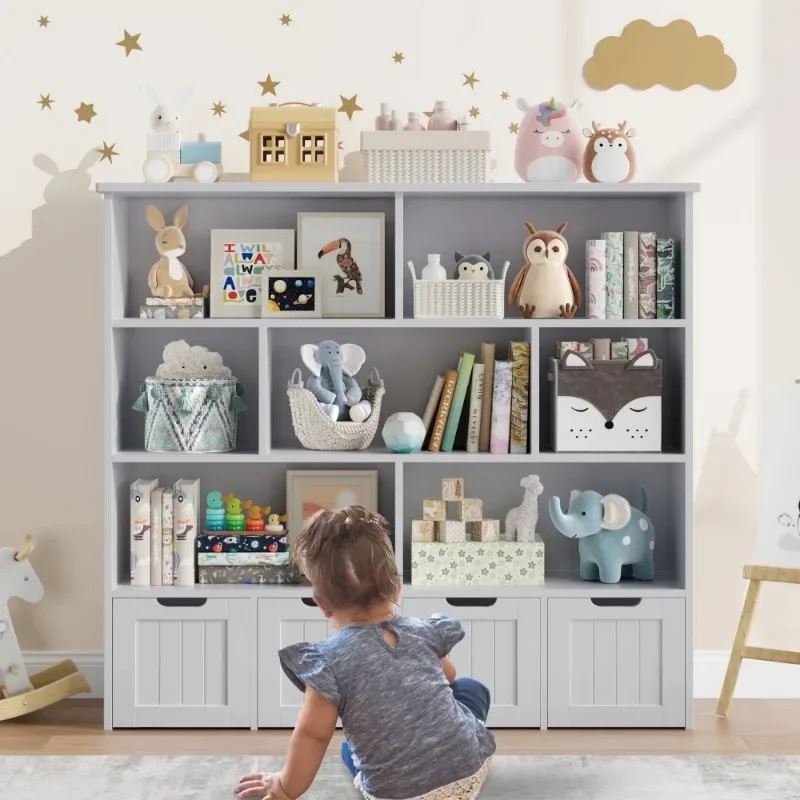 7 Cube Toy Storage Organizer, Kids Geometric Bookcase and Bookshelf with 4 Drawers
7 Cube Toy Storage Organizer, Kids Geometric Bookcase and Bookshelf with 4 Drawers