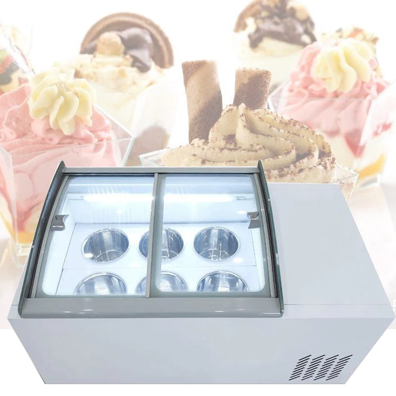 Commercial Ice Cream Display Cabinet Large Capacity Hard Ice Cream Showcase Ice Porridge Freezers
Commercial Ice Cream Display Cabinet Large Capacity Hard Ice Cream Showcase Ice Porridge Freezers