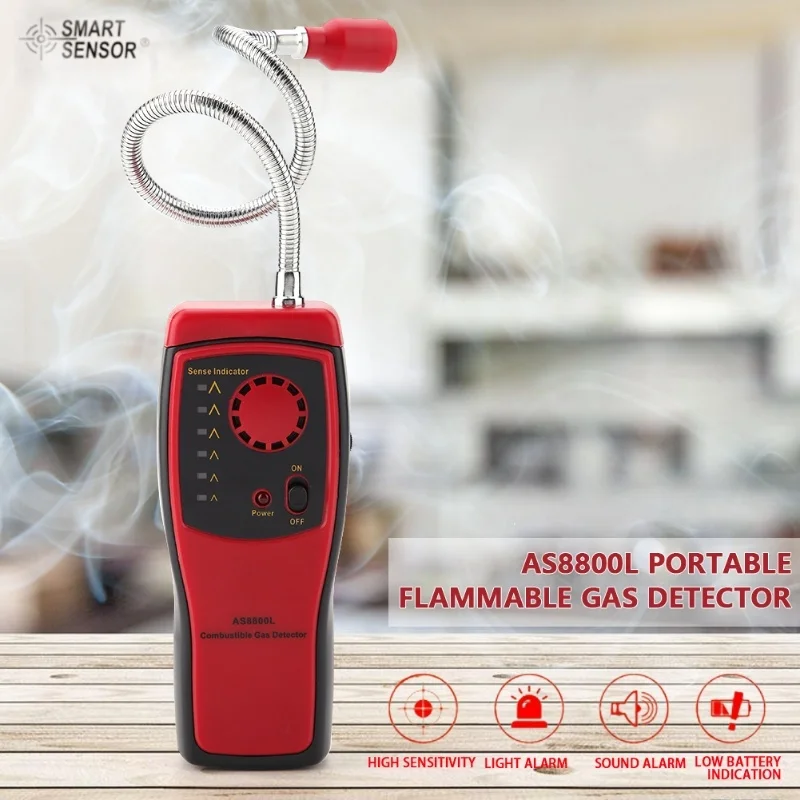 SMART SENSOR AS8800L Portable Gas Detector Natural Gas Leak Tester Analyzer
SMART SENSOR AS8800L Portable Gas Detector Natural Gas Leak Tester Analyzer