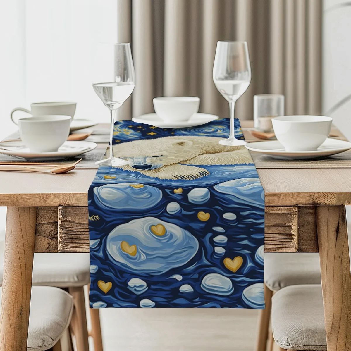 print table runner Polar Bear and Starry Night Impressionism Long cloth Party Decor,Tabletop Protection,Dresser Scarf,Decorative
print table runner Polar Bear and Starry Night Impressionism Long cloth Party Decor,Tabletop Protection,Dresser Scarf,Decorative
