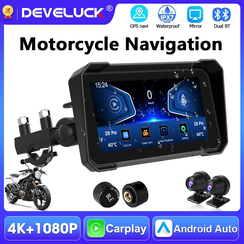 Portable 6.25 inch Motorcycle GPS Navigation 4K+1080P Camera Wireless CarPlay Android Auto Moto Monitor DVR IPX7 Waterproof
Portable 6.25 inch Motorcycle GPS Navigation 4K+1080P Camera Wireless CarPlay Android Auto Moto Monitor DVR IPX7 Waterproof