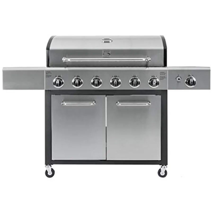 6-Burner Propane Gas BBQ Grill with Side Burner 73 000 BTUs Stainless Steel Cabinet Grill with Cast Iron Grates for Outdoor Coo
6-Burner Propane Gas BBQ Grill with Side Burner 73 000 BTUs Stainless Steel Cabinet Grill with Cast Iron Grates for Outdoor Coo