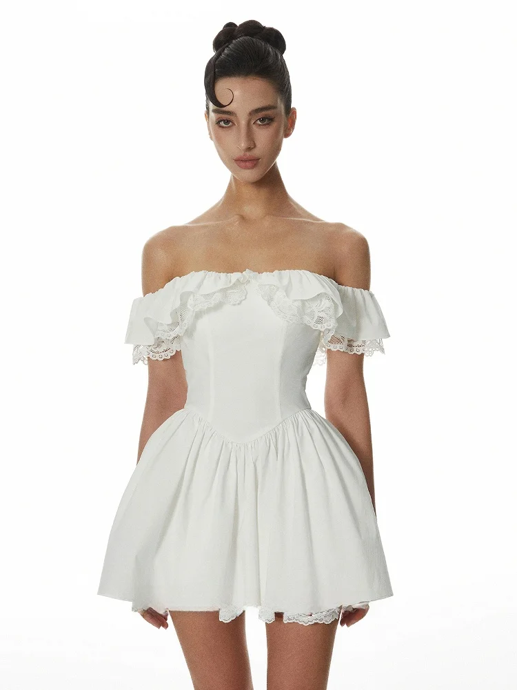 Ele Lace Trim Belted One oulder Evening Dr Women's Slimming White Cotton A-Line Skirt ort Sve Casual Sle
Ele Lace Trim Belted One oulder Evening Dr Women's Slimming White Cotton A-Line Skirt ort Sve Casual Sle