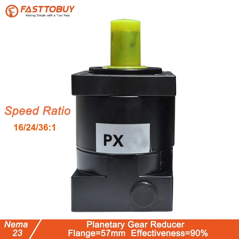 57PX series Planetary Reducer of Ratio 16/24/36:1and Input 8 mm Output 14 mm with Longevity Low Noise for Nema23 Stepper Motor
57PX series Planetary Reducer of Ratio 16/24/36:1and Input 8 mm Output 14 mm with Longevity Low Noise for Nema23 Stepper Motor