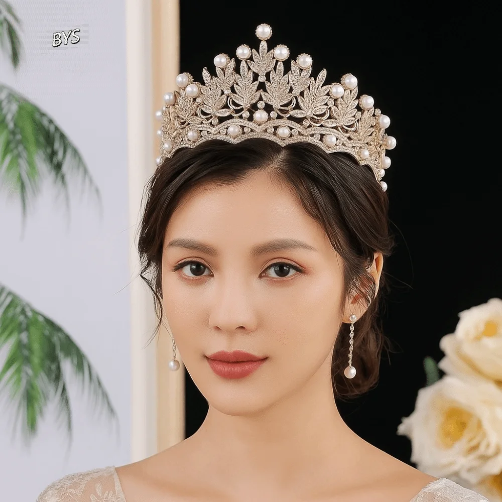 Temperament Silver Bride Crown Fairy Gold Rhinestone Tiara Baroque Shiny Pearl Tiaras Prom
Temperament Silver Bride Crown Fairy Gold Rhinestone Tiara Baroque Shiny Pearl Tiaras Prom