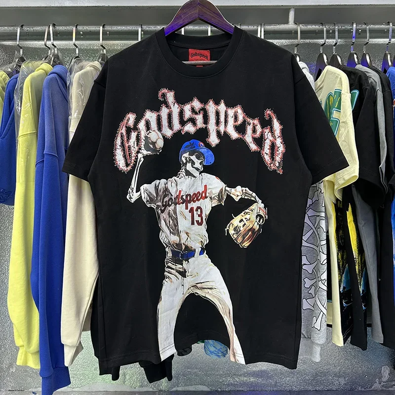 Good Quality GOD SPEED Short Sleeve Men's And Women's Breathable Hip Hop Top Tee 2025 100% Cotton T Shirts
Good Quality GOD SPEED Short Sleeve Men's And Women's Breathable Hip Hop Top Tee 2025 100% Cotton T Shirts