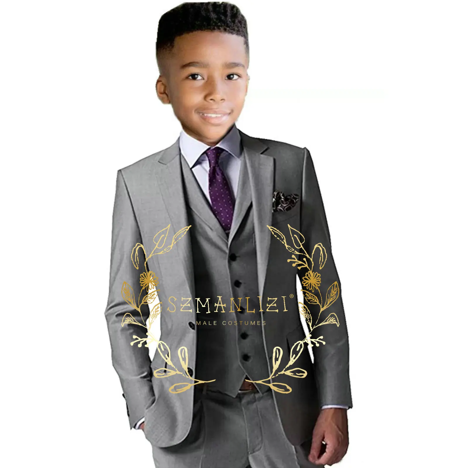Light Grey Boys Suits For Wedding Clothing Kids Birthday Party Formal Outfits Notch Lapel Child Attire Blazer Vest Pants
Light Grey Boys Suits For Wedding Clothing Kids Birthday Party Formal Outfits Notch Lapel Child Attire Blazer Vest Pants
